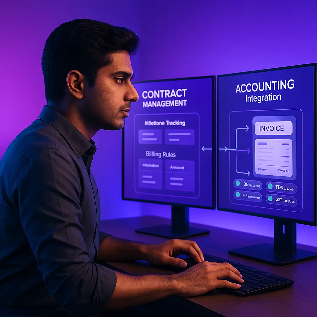 Contract Management Integration: GST, TDS, and E-Invoice Automation
